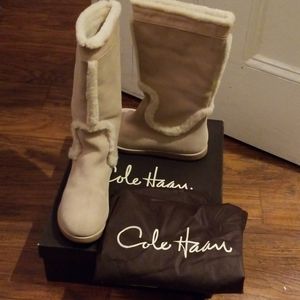 Like new Cole Haan waterproof suede leather boots